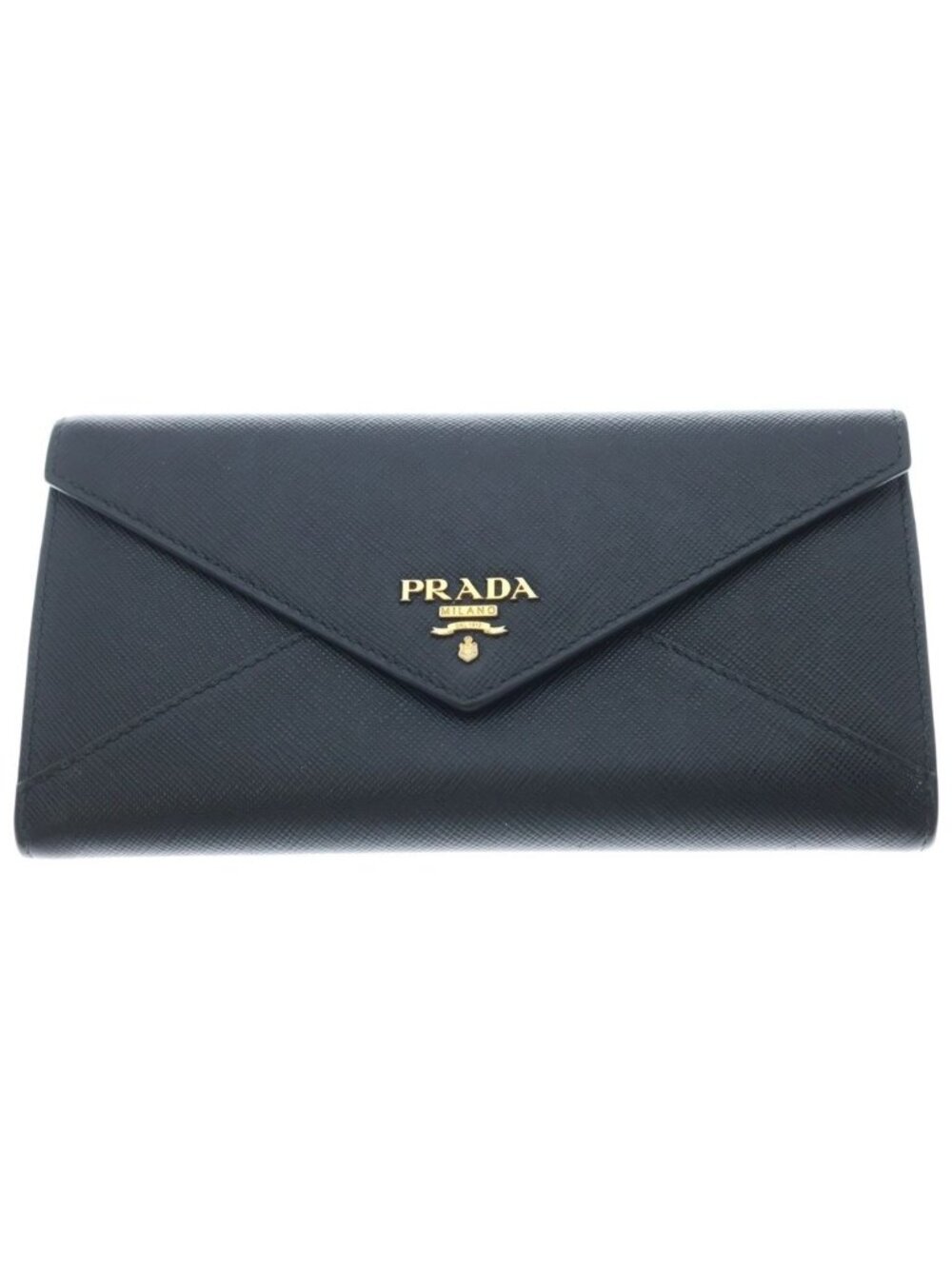 Prada Envelope Saffiano Leather Wallet Bifold Black